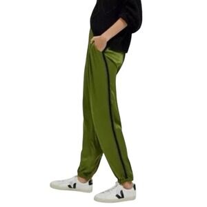 Anthropologie Olive Green Track Pants Zipper Ankle Detail‎ Size 6
